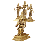 Pure Brass Lord Hanuman Vahana Ram Darbar | 18" x 10" x 8" (45.7 x 25.4 x 20.3 cm) | 12 kg Divine Composition | Unique Sacred Art | Temple Grade